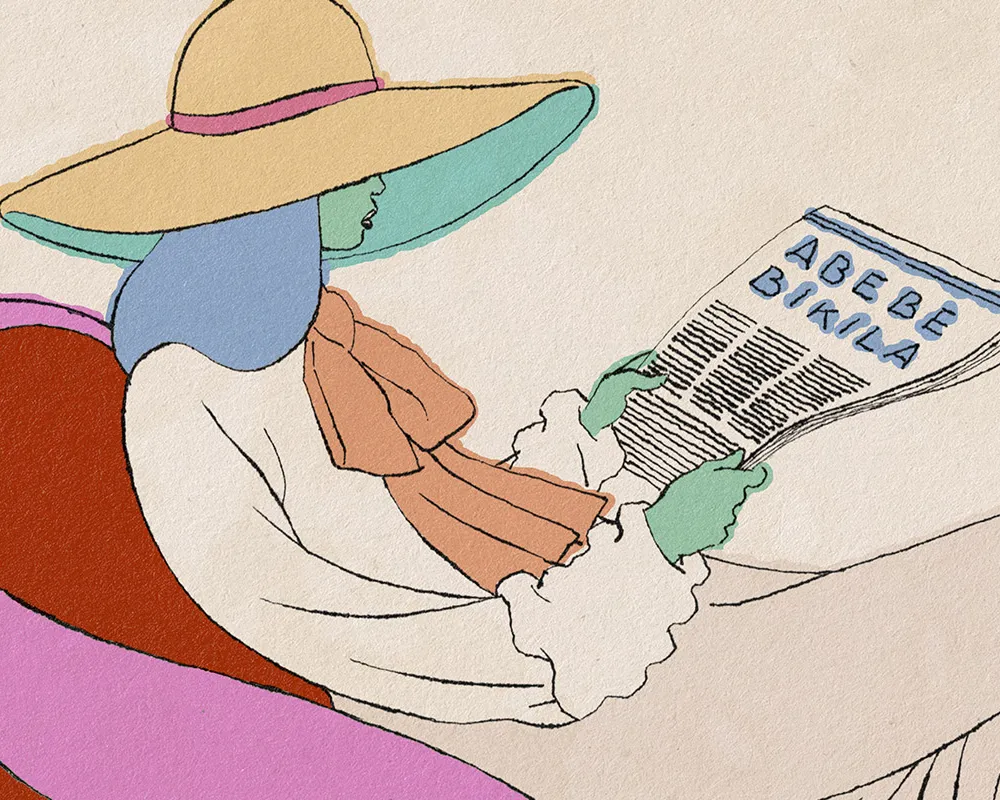 CALENDARIO BURGO 2025, Donna che legge, illustrazioni di Igort - Formato Smartphone